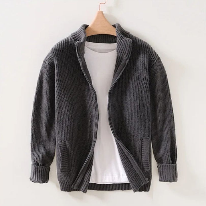 Levoire | Pull Long Manches Chaud Avec Fermeture Éclair Gris