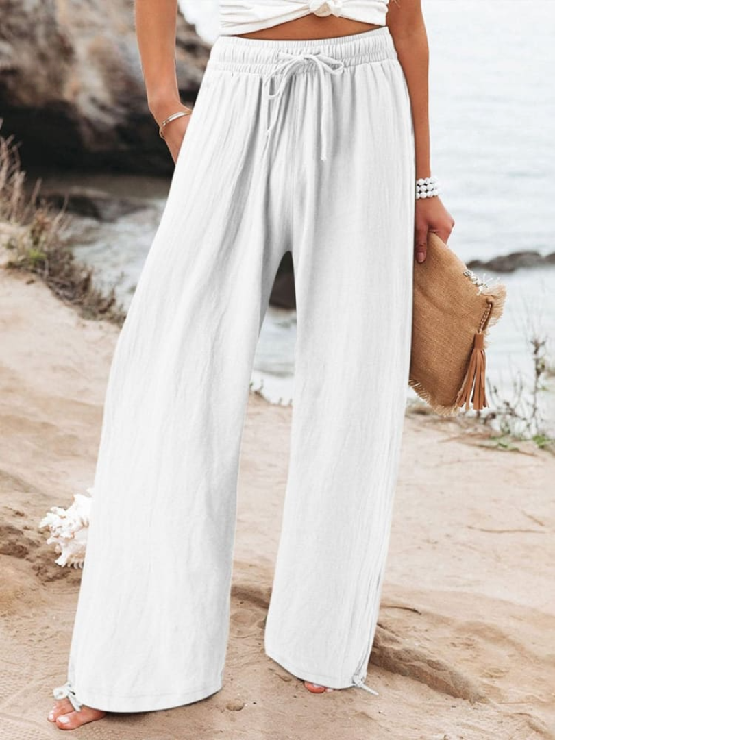 Levoire | Pantalons De Loisirs En Coton Et Lin Pour Femmes Noir