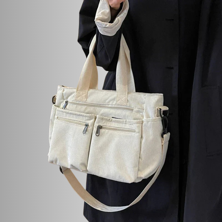 Levoire | Sac À Bandoulière En Corduroy Avec Plusieurs Poches Pour Femmes