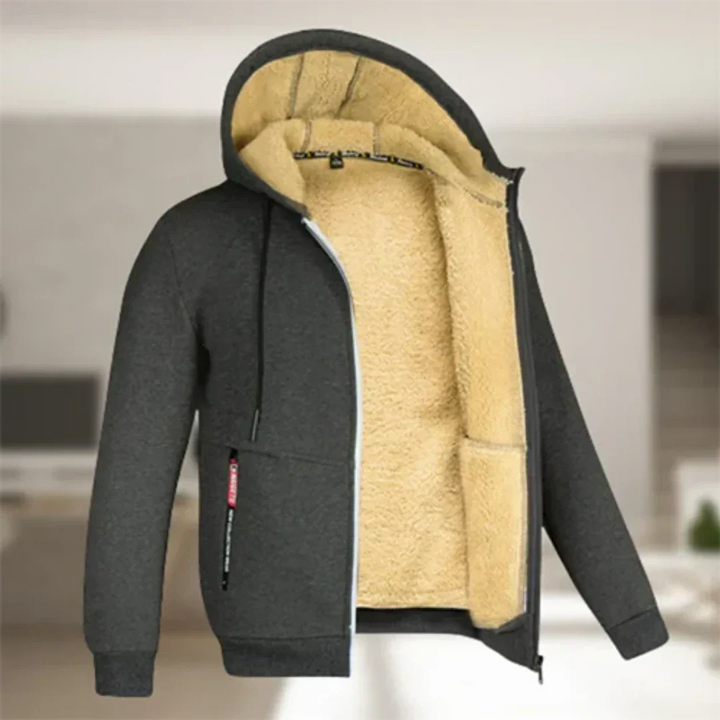 Levoire | Veste chaude avec fermeture éclair et capuche Gris foncé