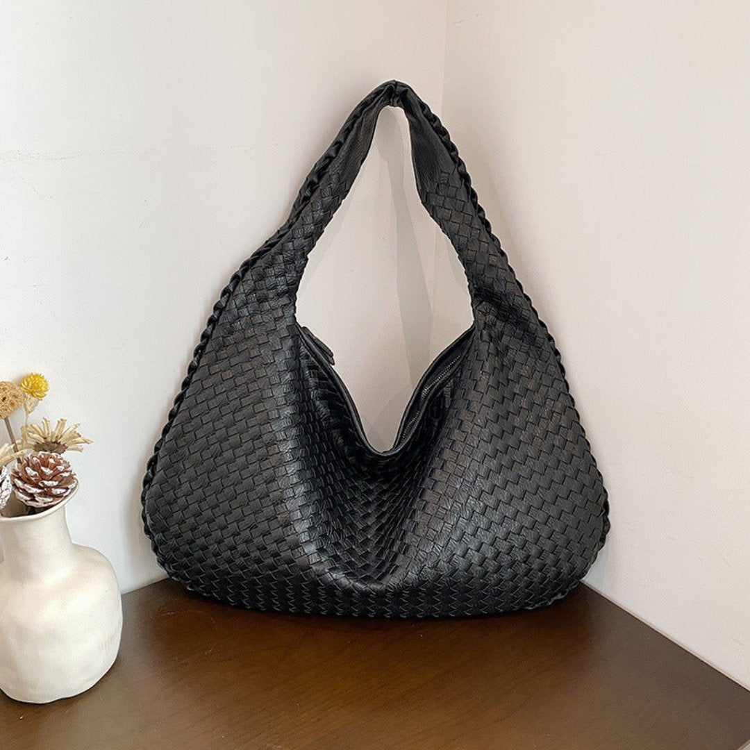 Levoire | Sac bandoulière tissé pour femmes Noir