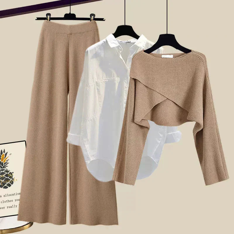 Levoire | Ensemble À Manches Longues Trois Pièces Confortable Braun