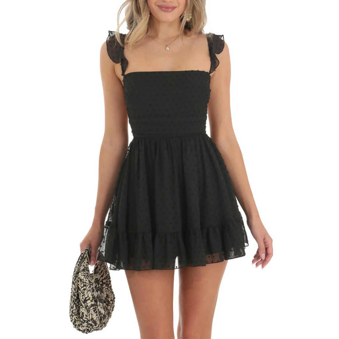 Levoire | Magnifique Robe D'Été En Patchwork Noir-b
