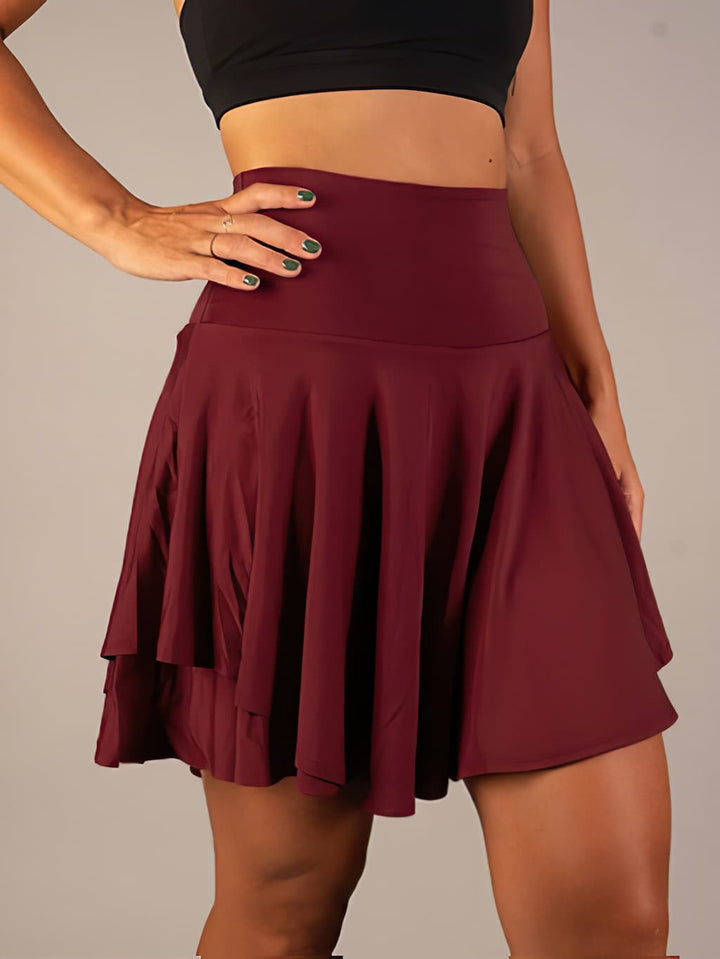 ShortySkirt™ - JUPE AVEC POCHES ET SHORTS Rouge foncé