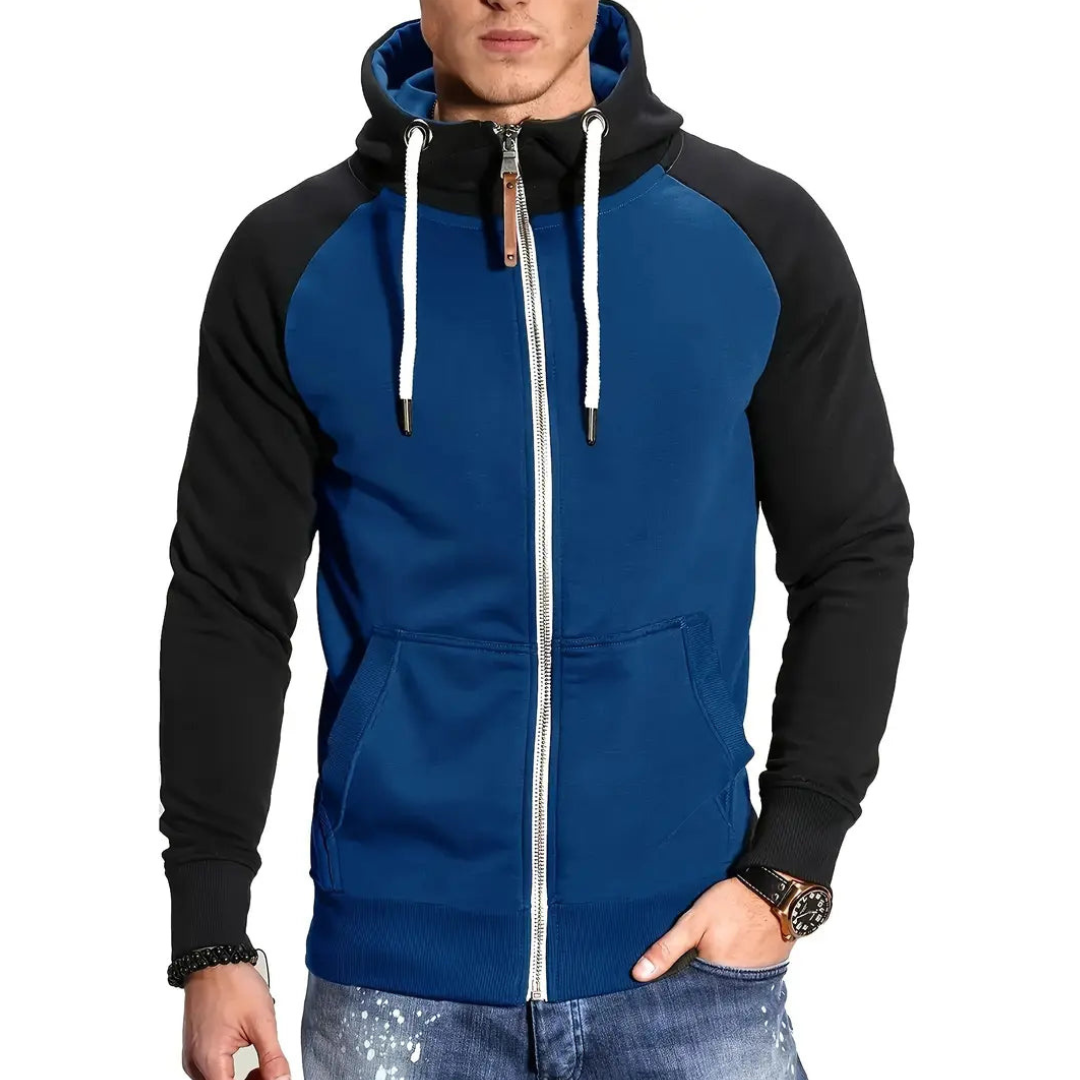 Levoire | Sweat à capuche avec fermeture éclair et poches pratiques Bleu