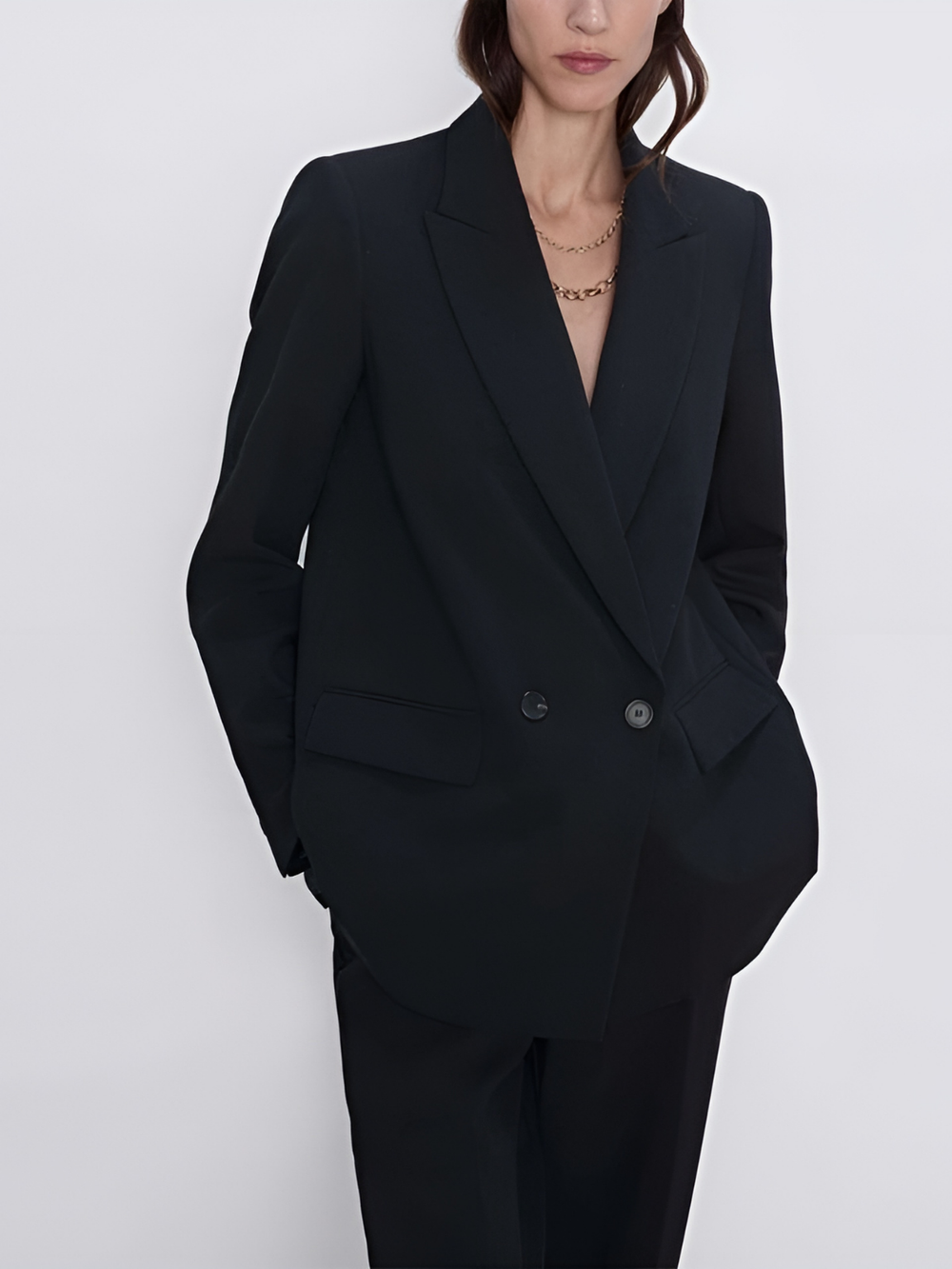 Levoire | Blazer Élégant À Double Boutonnage Noir