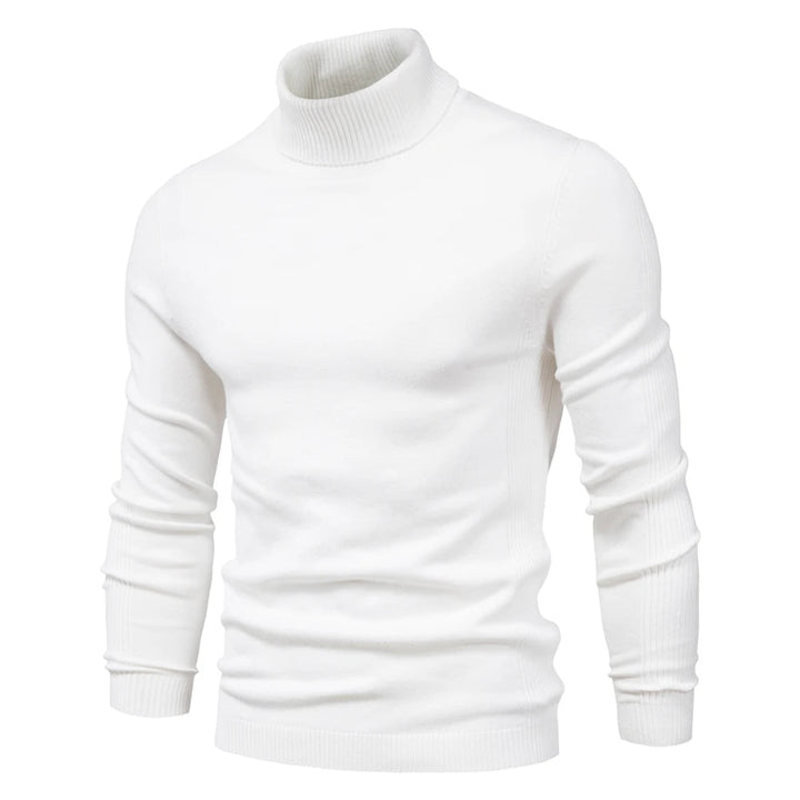Levoire | Pull À Col Roulé Décontracté Pour Hommes Blanc