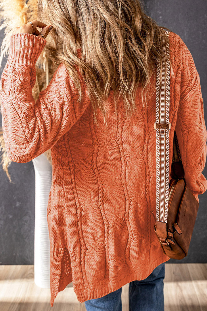 Levoire | Tricot Câble Taille Surdimensionnée Écharpe Fendue Pour Un Superposé Confortable
