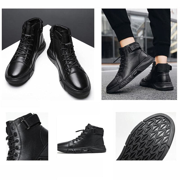 Levoire | Bottes noires Bottes en cuir chaudes