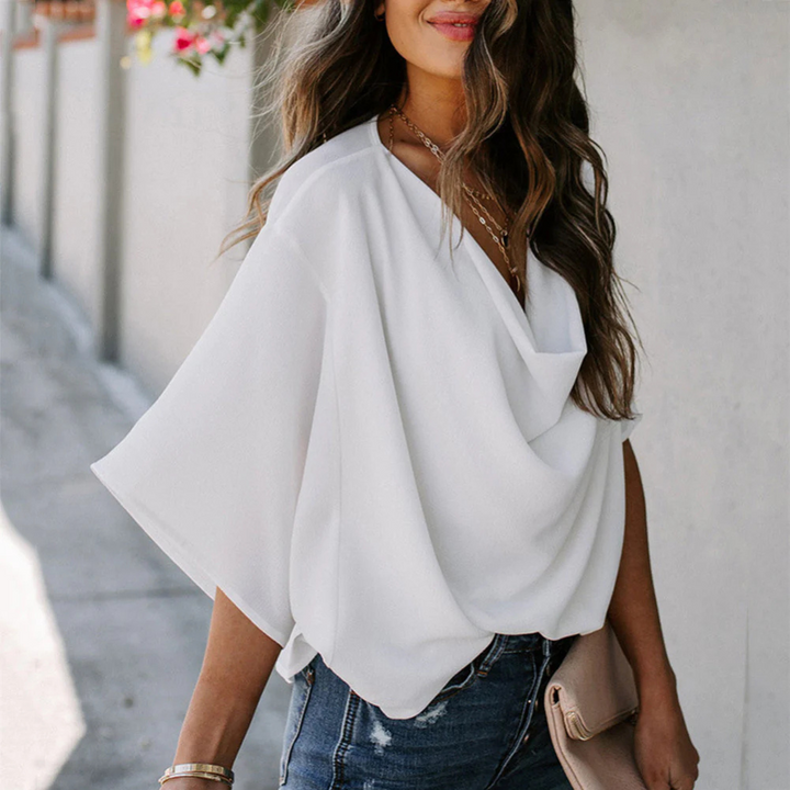 Levoire | Pull Gratuit Avec Décolleté En Cascade Blanc