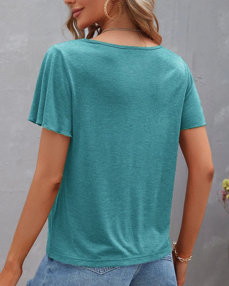 Levoire | T-Shirt Avec Un Décolleté Dans Une Couleur Unie