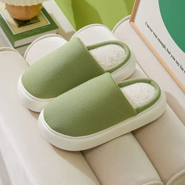 Levoire | Chaussons plats doux à glissière confortable Vert