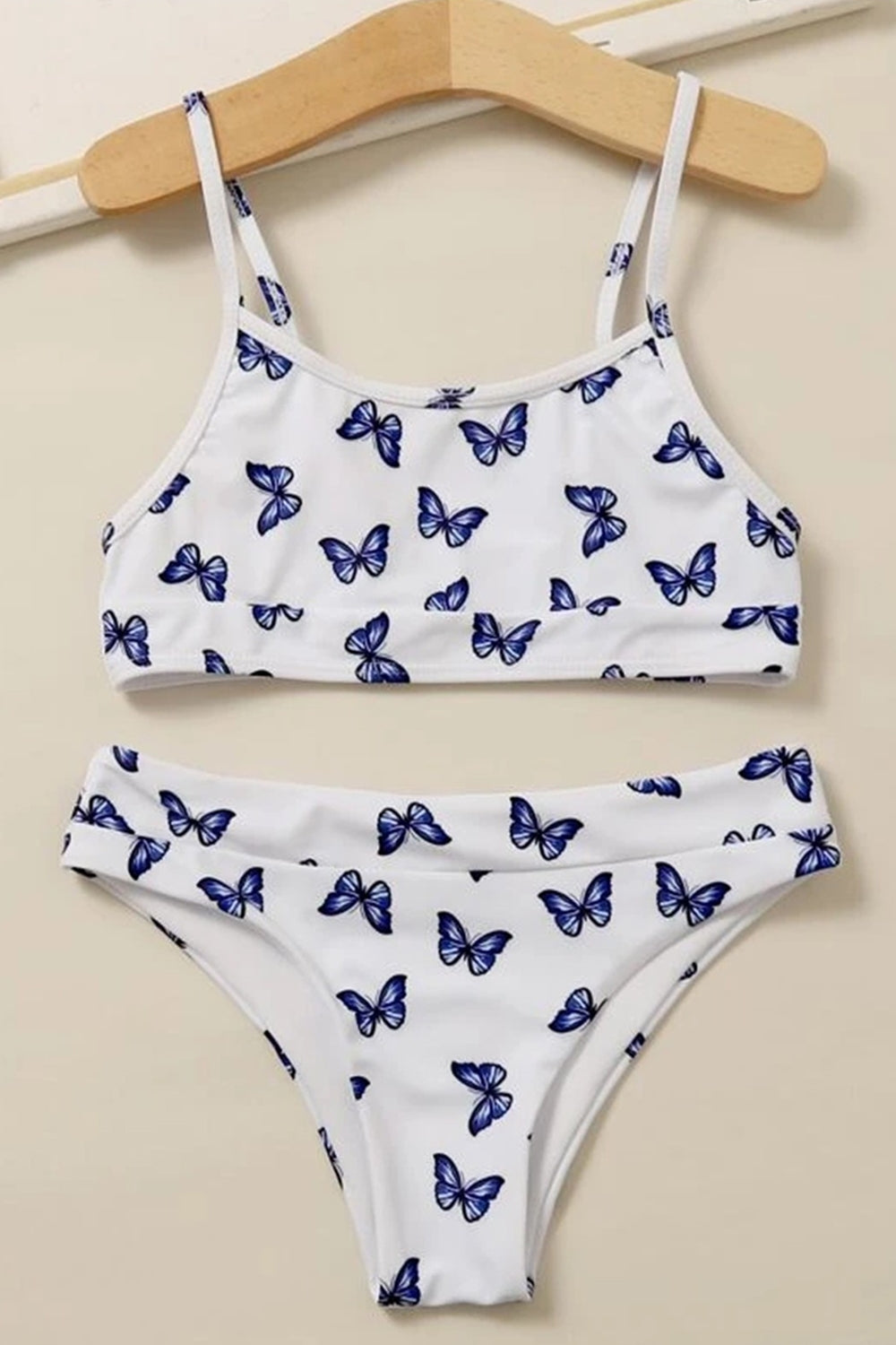 Levoire | Bikini à rayures imprimé papillon Blanc