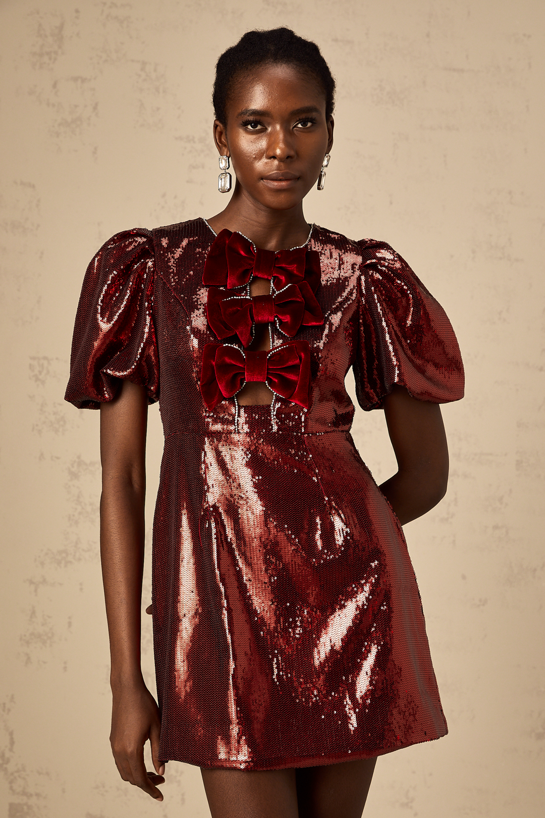 Levoire | Ruban À Nœud Rouge Paillettes Mini Robe