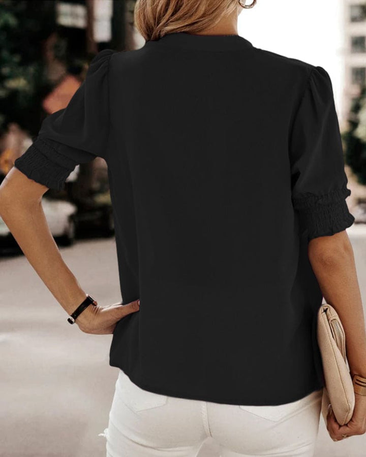 Levoire | Blouse À Manches Courtes Et Décolleté En V Pour Le Printemps