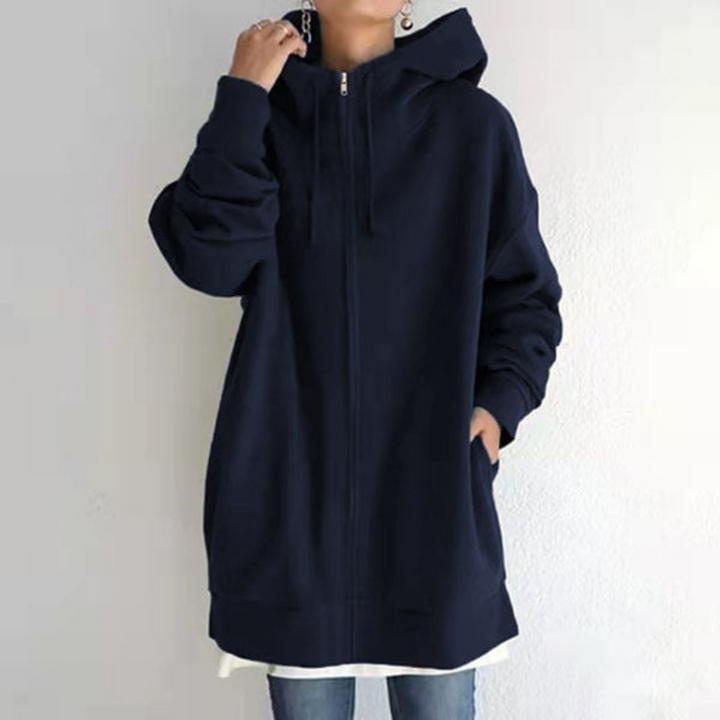 Levoire | Sweat Chaud Femmes Avec Capuche Marine bleu
