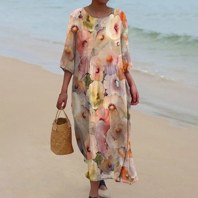Levoire | Robe élégante avec impression de fleurs Multicolore