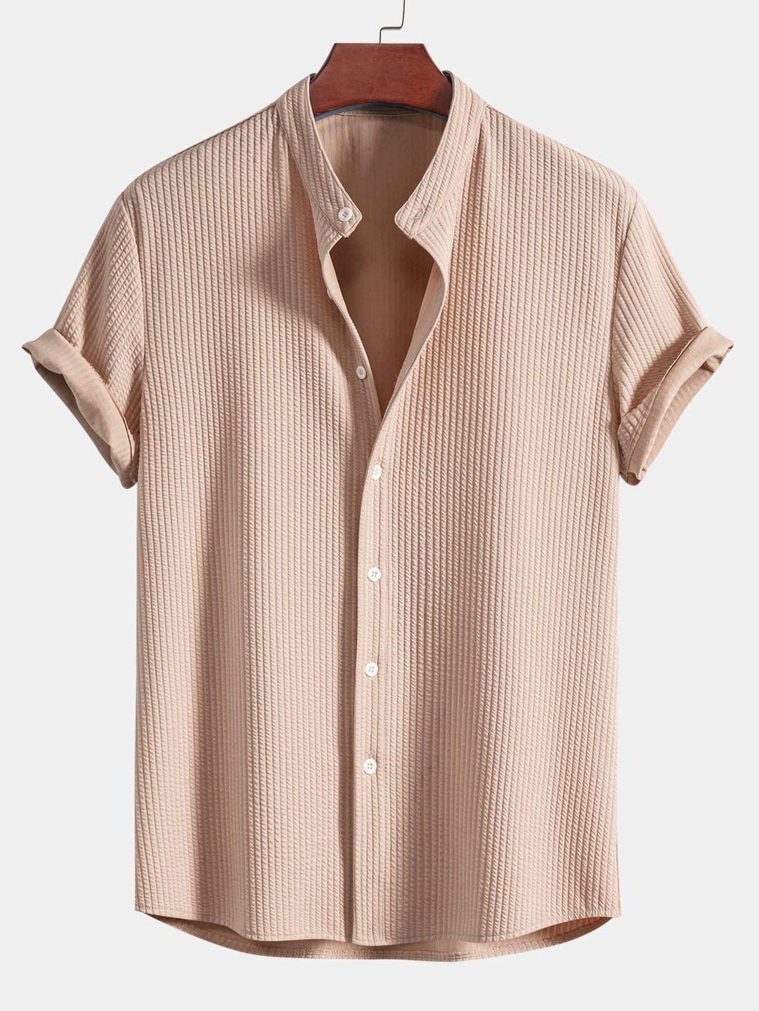 Levoire | Chemise Courte À Côtes Muscle Fit Beige