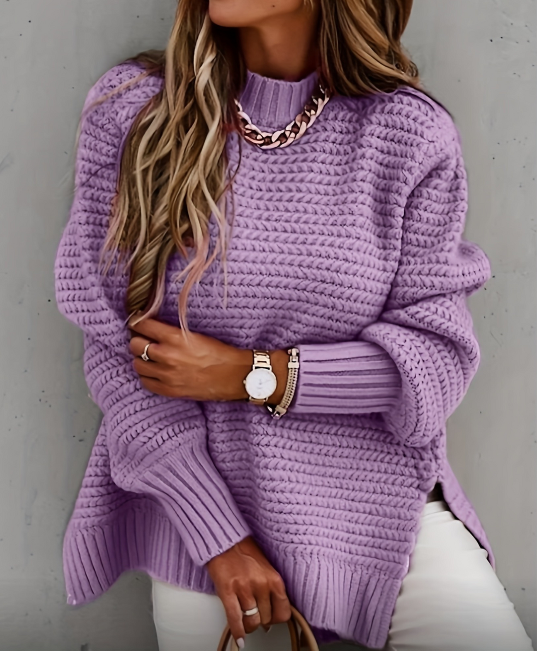 Levoire | Pull Tricoté Élégant Lilas