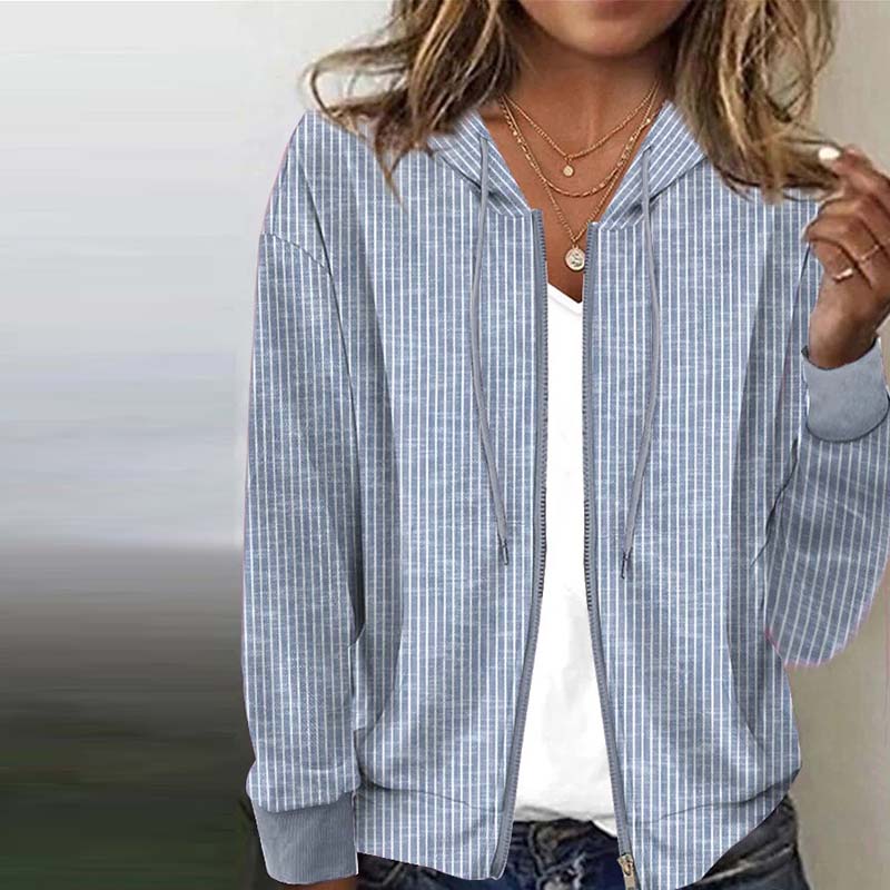 Levoire | À Capuche Rayée Décontractée Bleu