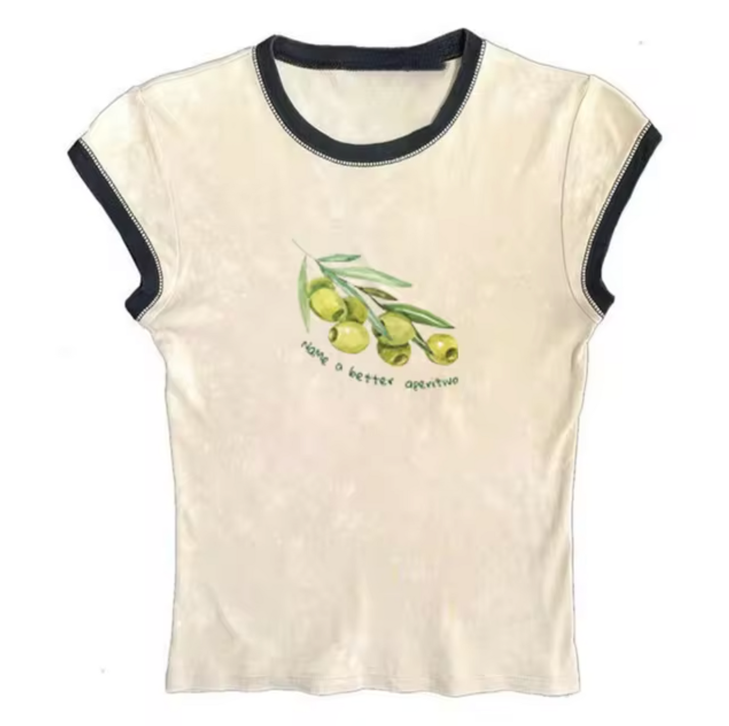 Levoire | Tops Avec Motifs D'Olives Blanc - bord bleu