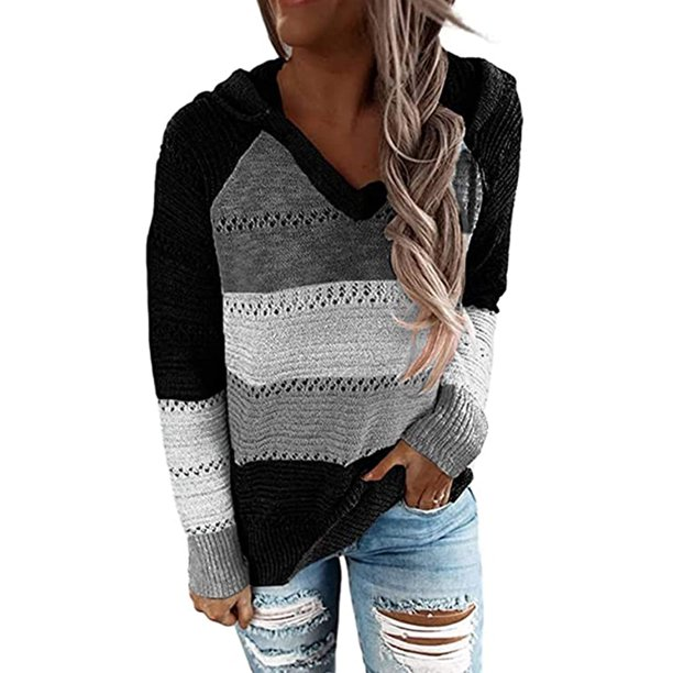 Levoire | Sweat À Capuche À Encolure En V Pour Femmes Noir