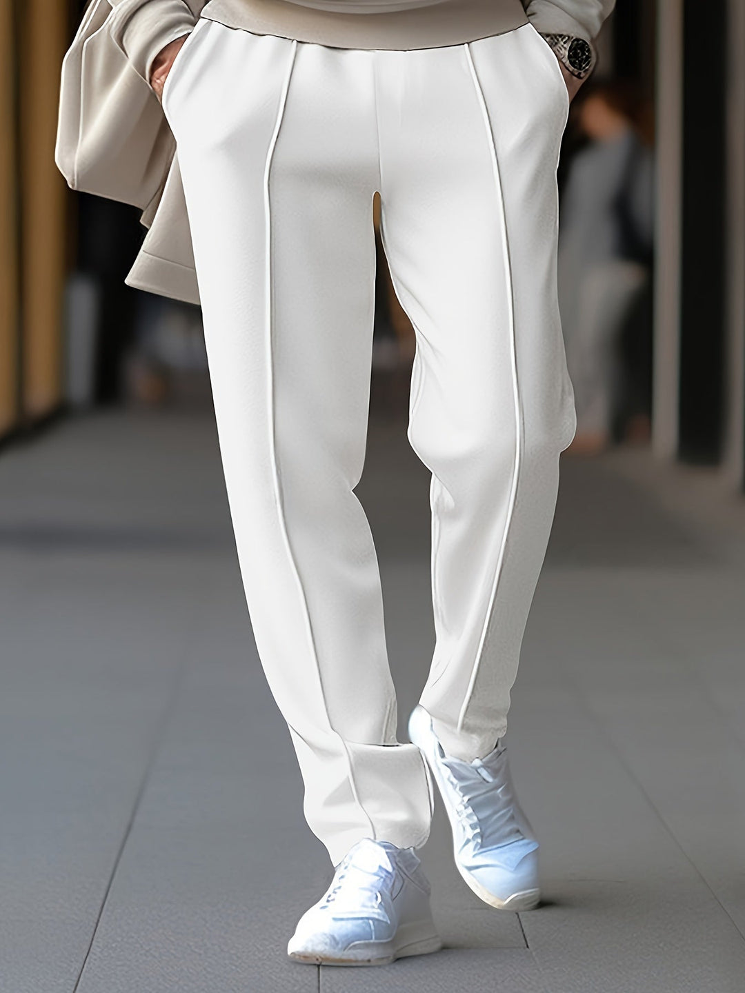 Levoire | Pantalons De Sport Pour Hommes Confortables Avec Cordon Et Poches Blanc