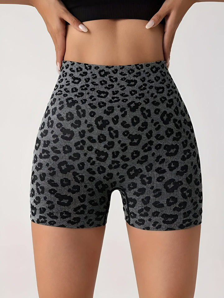 Levoire | Pantalons D'Entraînement Taille Haute Avec Motif Léopard Gris