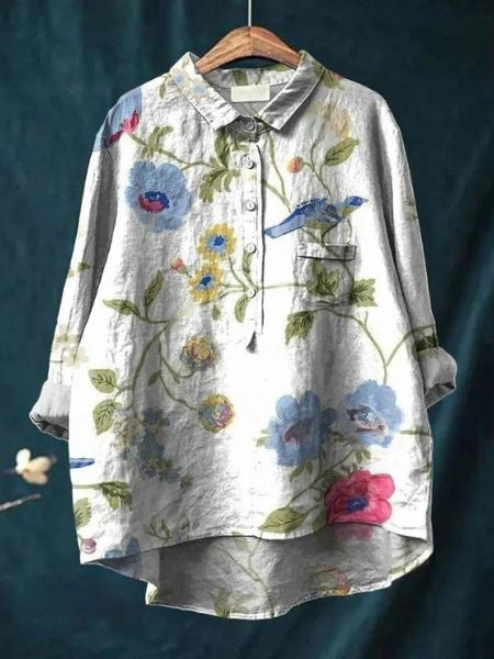 Levoire | Blouse À Fleurs Élégante Et Polyvalente Os blanc