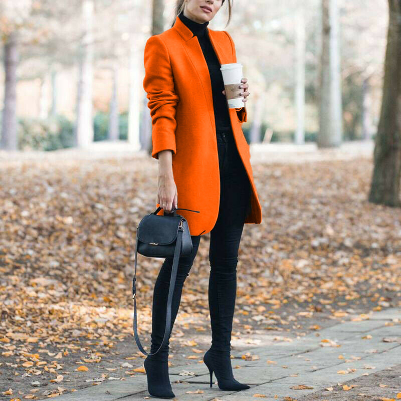 Levoire | Manteau En Laine Non Mélangé Avec Col Orange