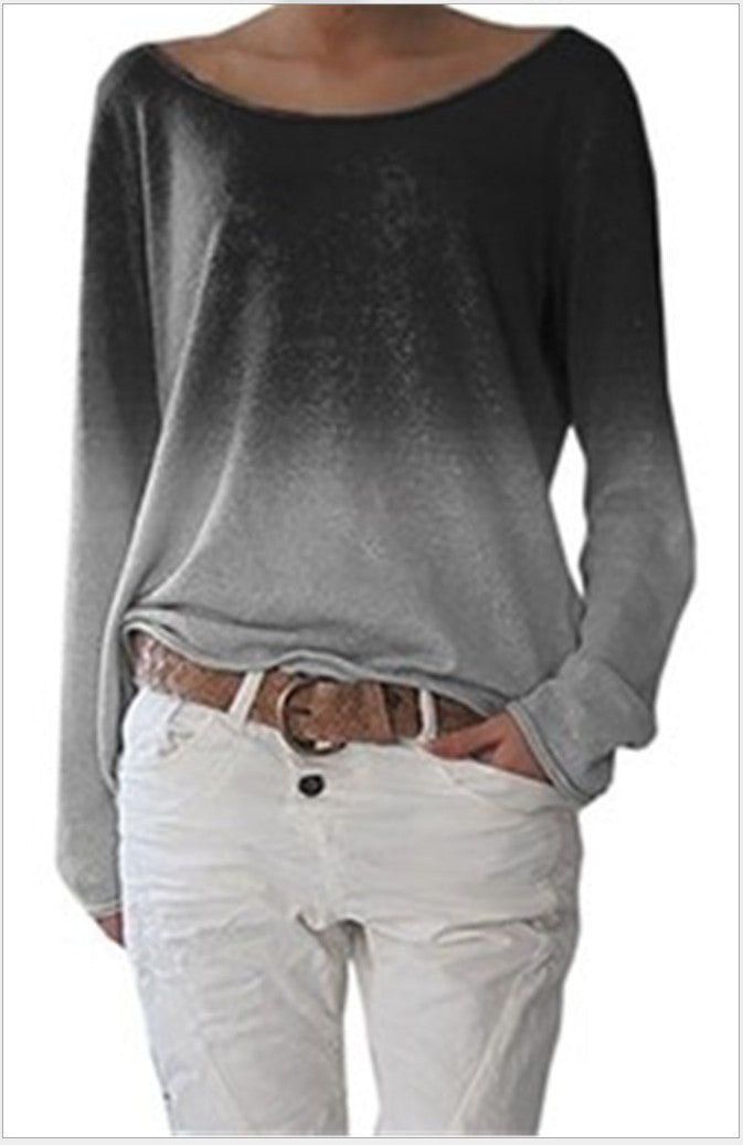Sweatshirt Femme Oversize avec Design Ombre et Encolure Ronde Large Levoire