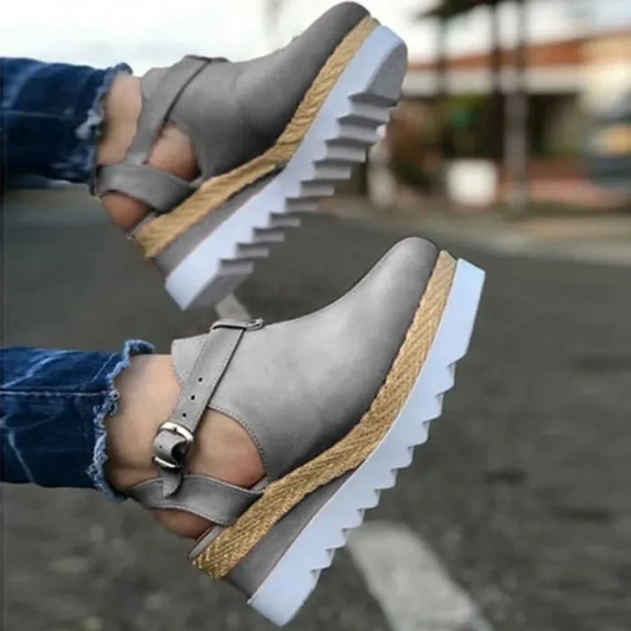 Levoire | Sandales À Talons Compensés Pour Femmes Confortables Et Légères Pour Un Usage Quotidien Gris