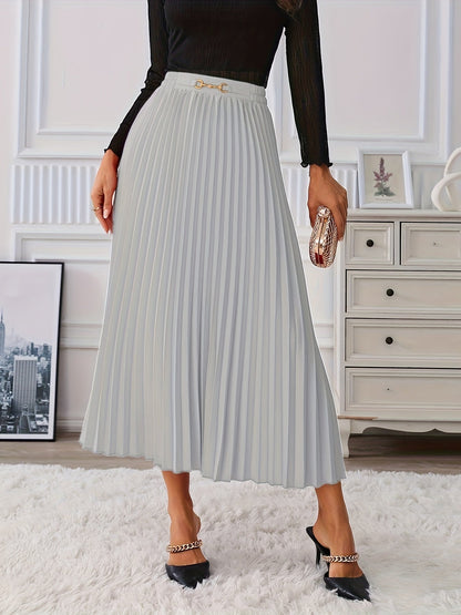 Levoire | Jupe Haute Taille Durable Avec Détails En Chaîne Gris argenté