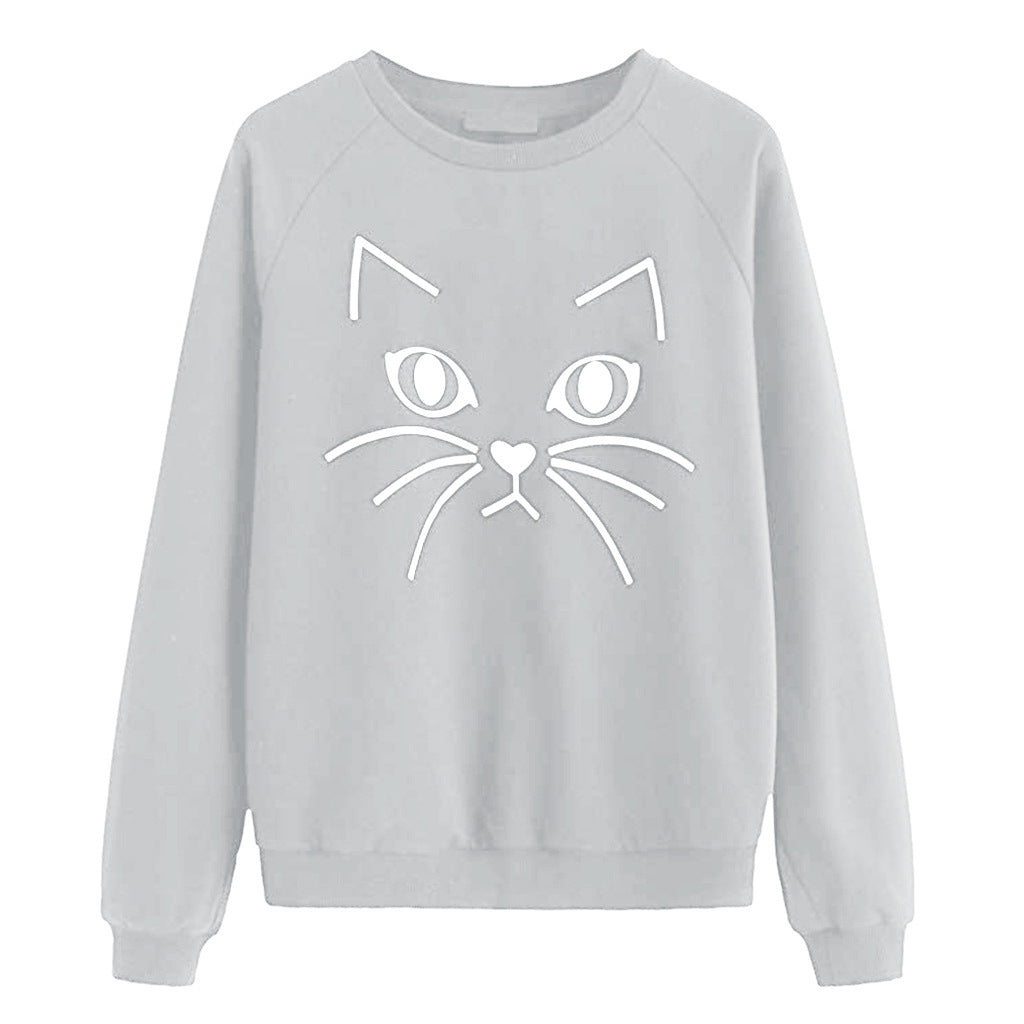 Sweatshirt pour femmes avec motif de chat Levoire