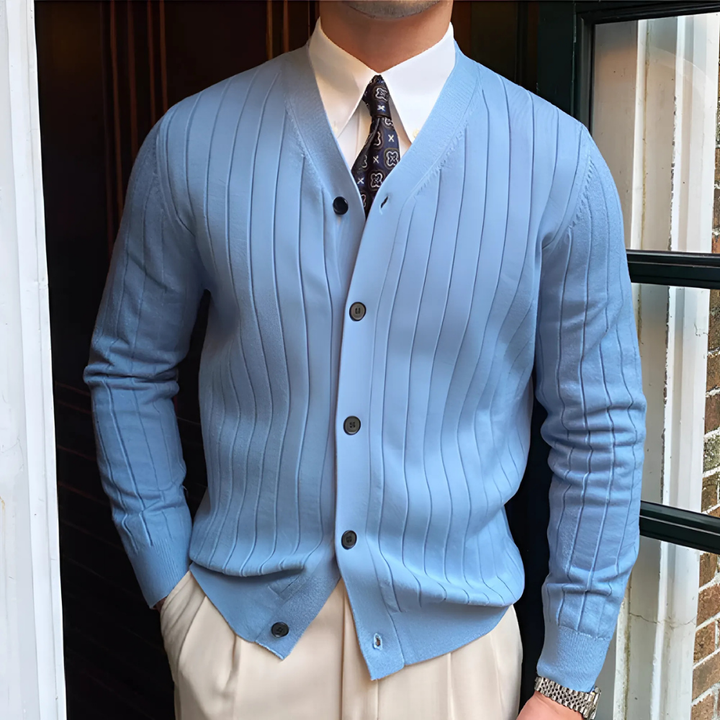 Levoire | Gilet En Tricot Élégant Pour Hommes Bleu