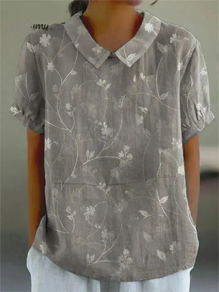 Levoire | Chemise Élégante À Fleurs Gris