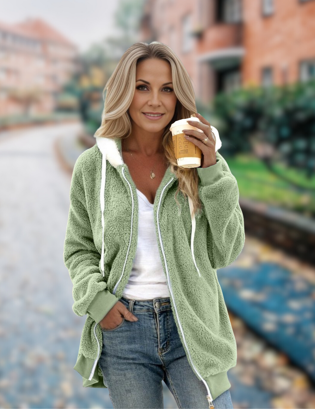 Levoire | Veste En Polaire Confortable Pour Femmes Vert clair