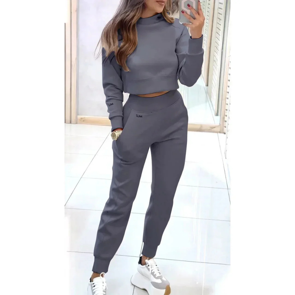 Levoire | Ensemble De Jogging Stylé Pour Femmes Gris foncé