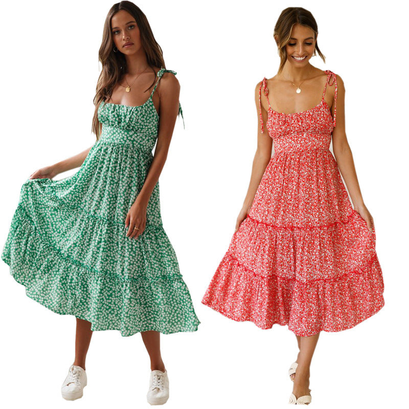 Robe maxi pour femmes avec des détails de volants ludiques et des bretelles délicates Levoire