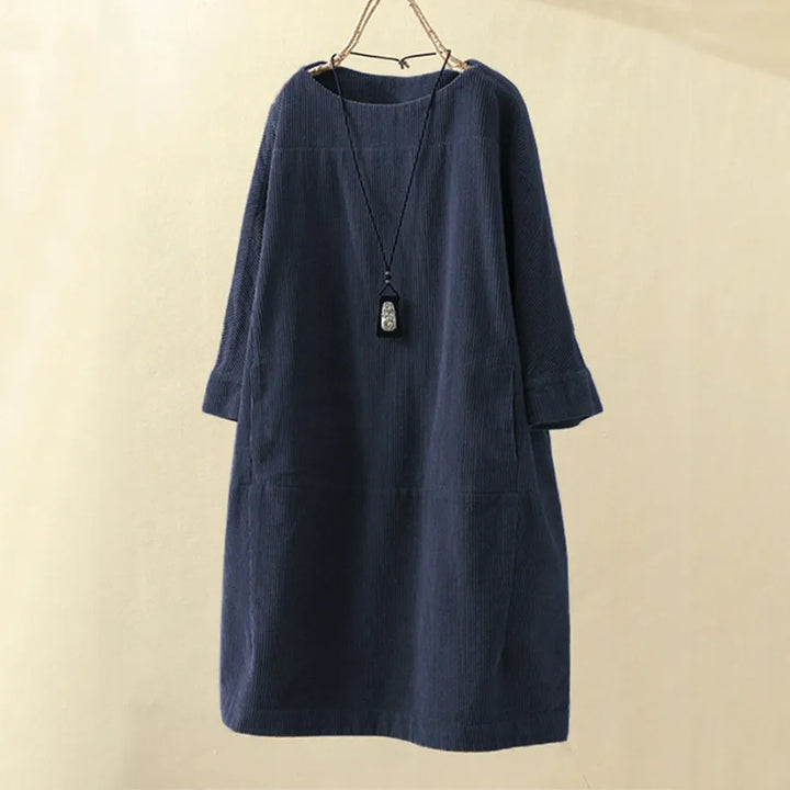 Levoire | Robe en velours côtelé Bleu foncé