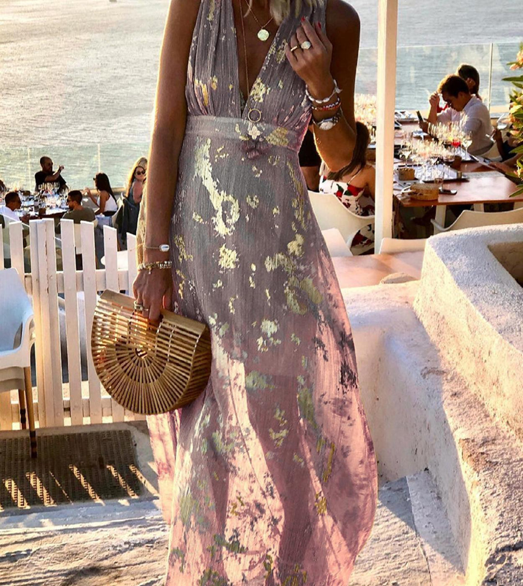 Levoire | Robe fluide élégante simple Rose