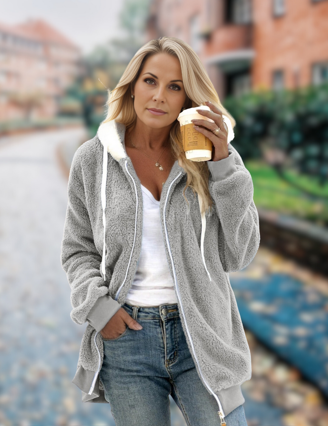 Levoire | Veste En Polaire Confortable Pour Femmes Gris clair
