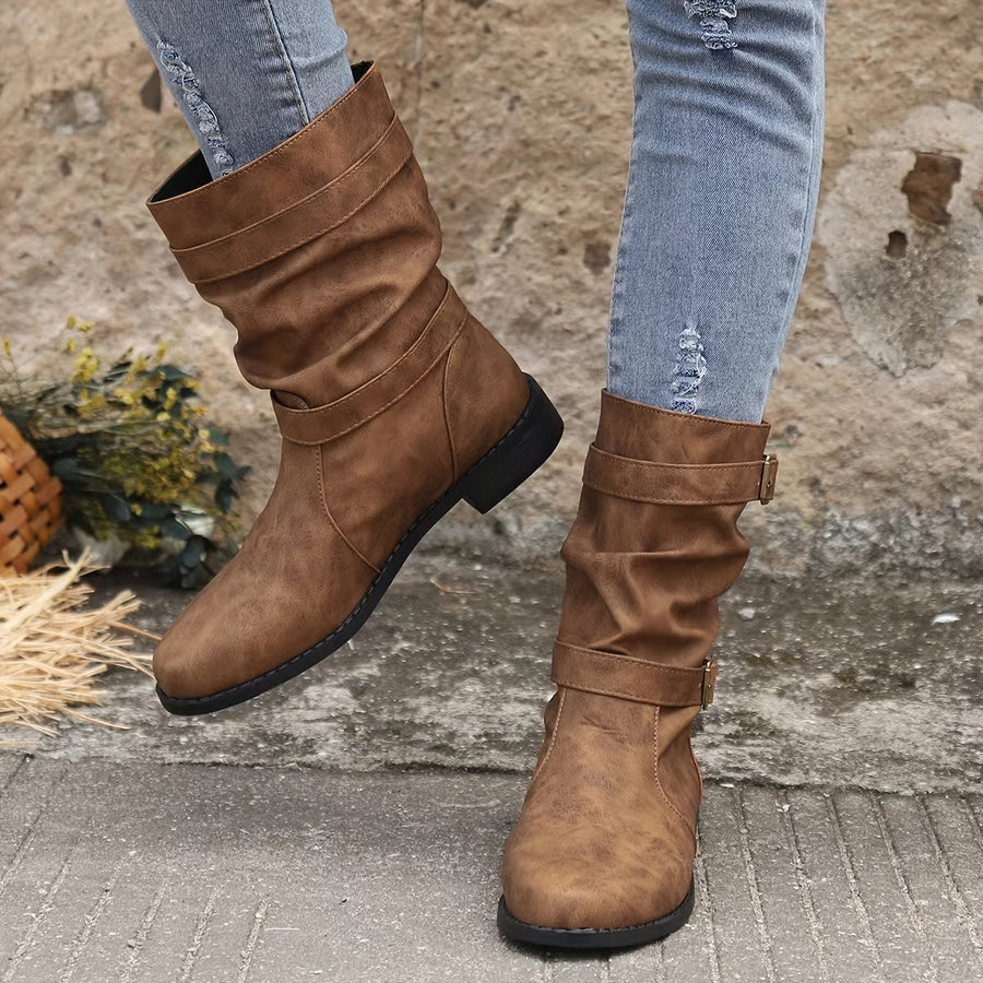 Levoire | Bottes De Cheville Western À Boucle Vintage Pour Femmes