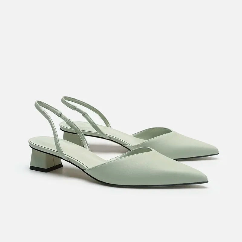 Levoire | Talons Confortables Sans Bride Avec Fines Bretelles Vert