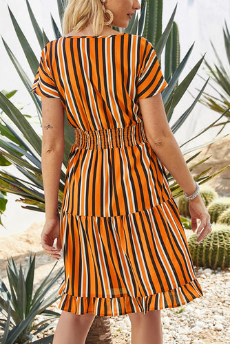 Levoire | Robe Cort Stripee Avec Taille Élastique