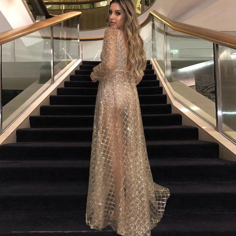 Levoire | Robe à dos large V en or