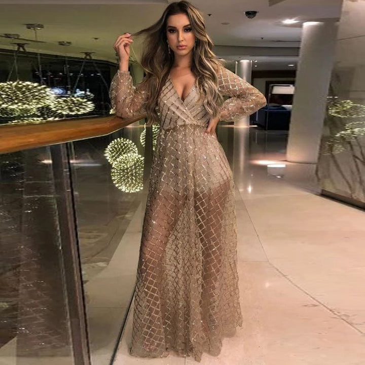 Levoire | Robe à dos large V en or