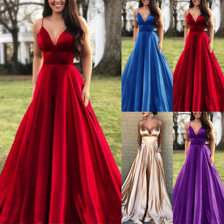 Levoire | Robe de soirée élégante à décolleté en V sans bretelles