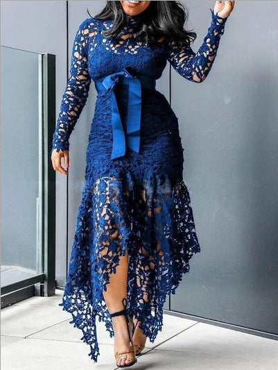 Levoire | Robe à col cravate tendance Bleu