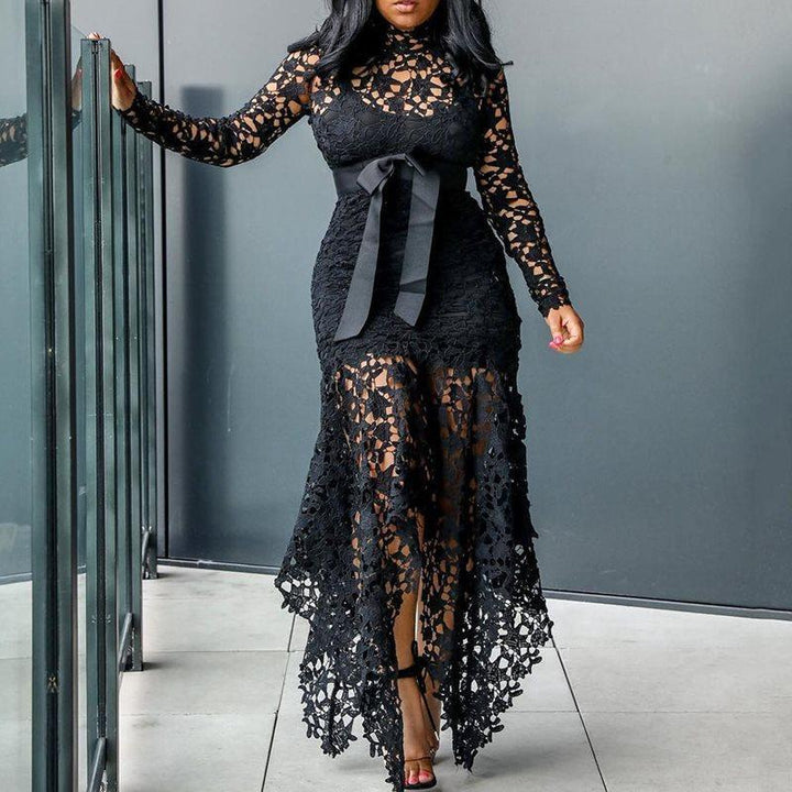 Levoire | Robe à col cravate tendance noir